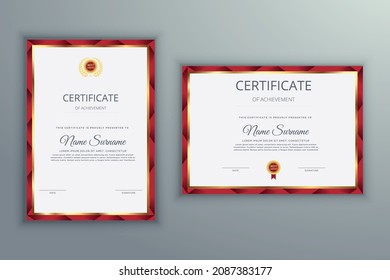 certificate of achievement Creative Professional Stylish certificate template design two type