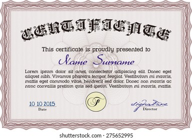 Certificate of achievement. Customizable, Easy to edit and change colors.Lovely design. With linear background. 
