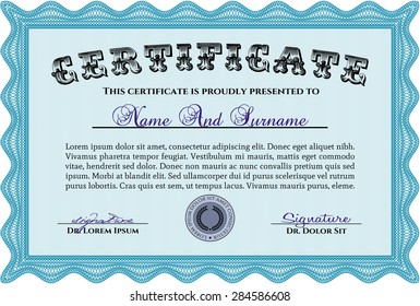 Certificate of achievement. Customizable, Easy to edit and change colors.With complex background. Cordial design. 