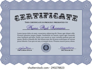 Certificate of achievement. Customizable, Easy to edit and change colors.Lovely design. With linear background. 