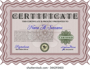 Certificate of achievement. Customizable, Easy to edit and change colors.Retro design. Printer friendly. 