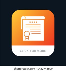 Certificate, Achievement, Degrees, Award Mobile App Icon Design