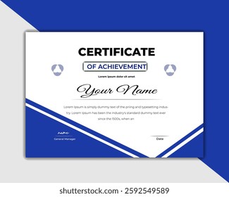 Certificate of achievement design template