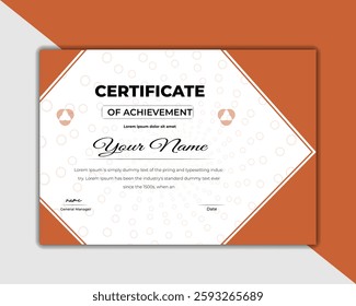 Certificate of achievement design template