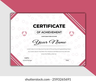Certificate of achievement design template