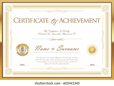 Certificate of achievement or diploma template