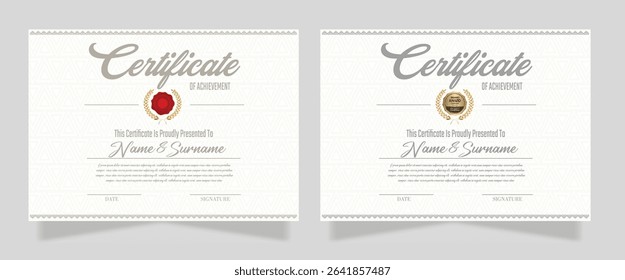 Certificate of achievement or diploma template vector vintage