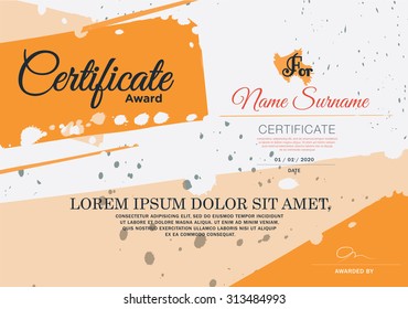 Certificate of achievement frame design template, Artist diploma.
