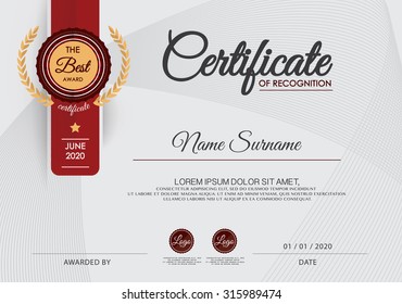 Certificate of achievement frame design template
