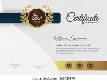 Certificate of achievement frame design template