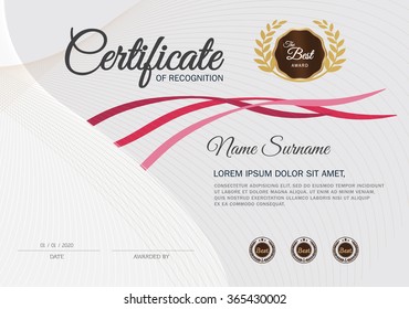 Certificate of achievement frame design template