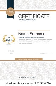 Certificate of achievement frame design template