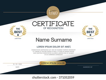 Certificate of achievement frame design template