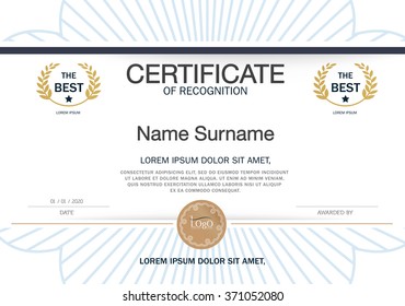 Certificate of achievement frame design template