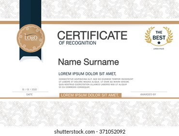 Certificate of achievement frame design template
