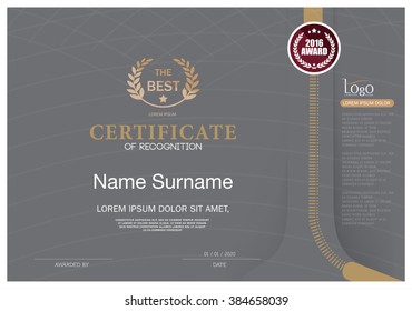 Certificate of achievement frame design template