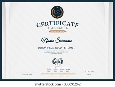 Certificate of achievement frame design template
