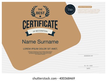 Certificate of achievement frame design template