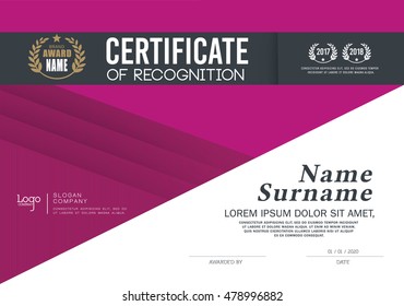 Certificate of achievement frame design template