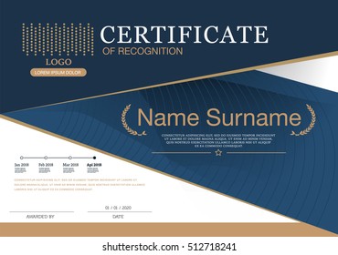 Certificate of achievement frame design template, Premium Design.