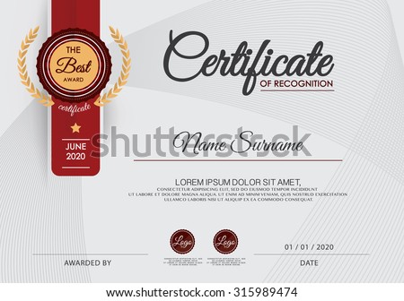Certificate of achievement frame design template
