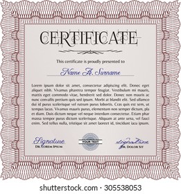 Certificado de progreso. Con patrón de guilloche y fondo. Detallado. Diseño de belleza. 