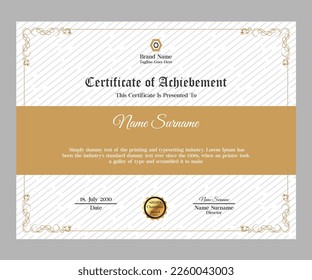 Certificate of Achievement Horizontal template