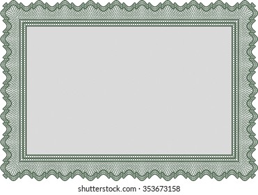 Certificate of achievement. Modern design. Border, frame.With guilloche pattern and background. 