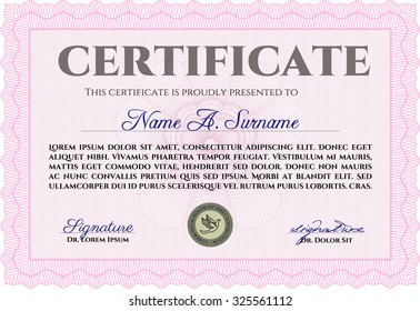 Certificado de progreso. Diseño moderno. Personalizable, fácil de editar y cambiar de color.Con fondo. 