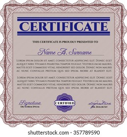 Certificate of achievement. Modern design. Frame certificate template Vector.Printer friendly. 