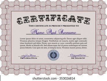 Certificado de progreso. Buen diseño. Con fondo. Personalizable, fácil de editar y cambiar los colores.