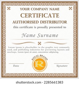 Certificate of achievement on an isolated background