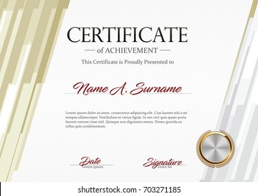 Certificate of Achievement. Premium.