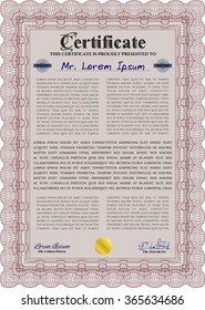 Certificate of achievement. Retro design. Easy to print. Diploma of completion.