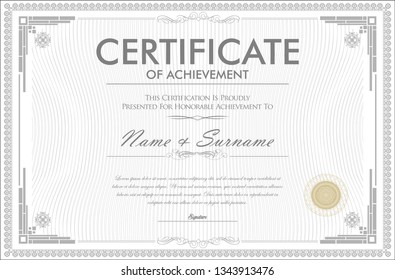 Certificate of achievement retro design template