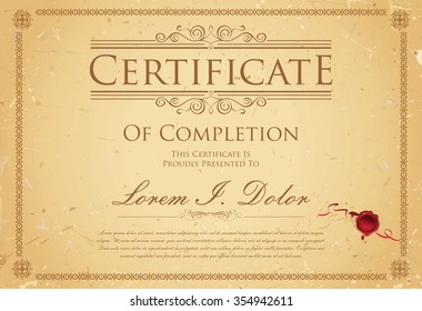 Certificate of achievement retro template