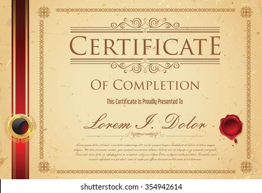 Certificate of achievement retro template