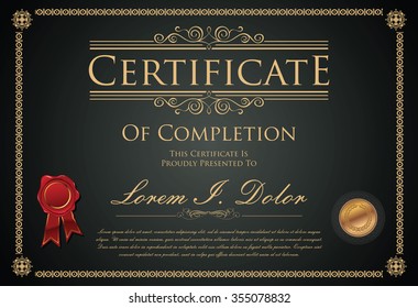 Certificate of achievement retro template 