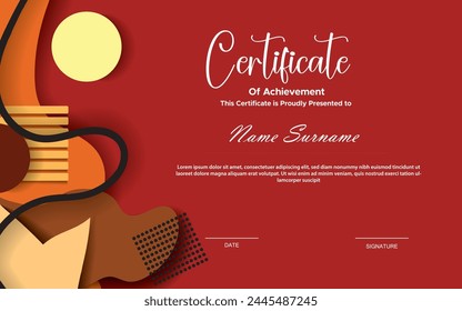 Certificate of achievement template. for award, business, and education