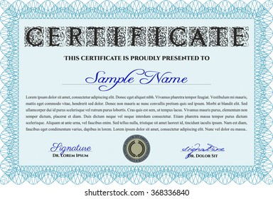 Certificate of achievement template. With complex linear background. Frame certificate template Vector.Complex design. 