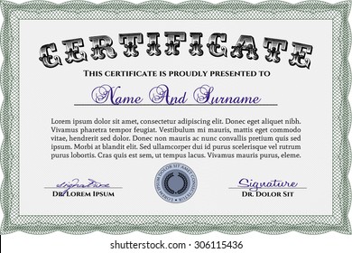 Certificate of achievement template. Customizable, Easy to edit and change colors.With background. Excellent design. 