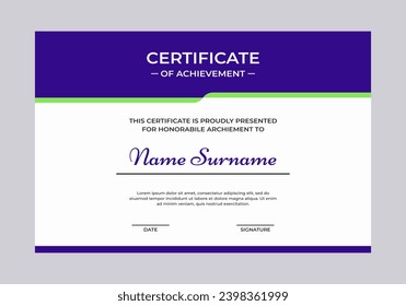 Certificate of achievement template design