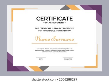 Certificate of achievement template design