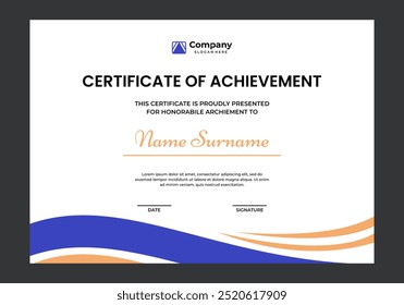 Certificate of achievement template design