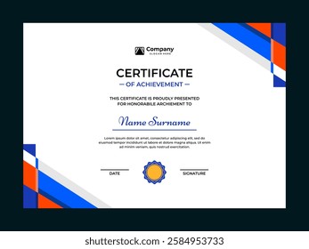 Certificate of achievement template design