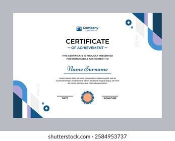 Certificate of achievement template design