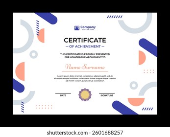 Certificate of achievement template design