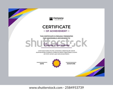 Certificate of achievement template design