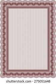 Certificate of achievement template. Detailed.With complex background. Complex design. 