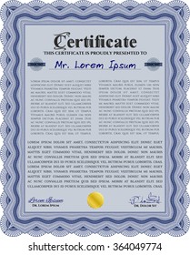 Plantilla de certificado de progreso. Fácil de imprimir. Diseño artístico. Detallado.